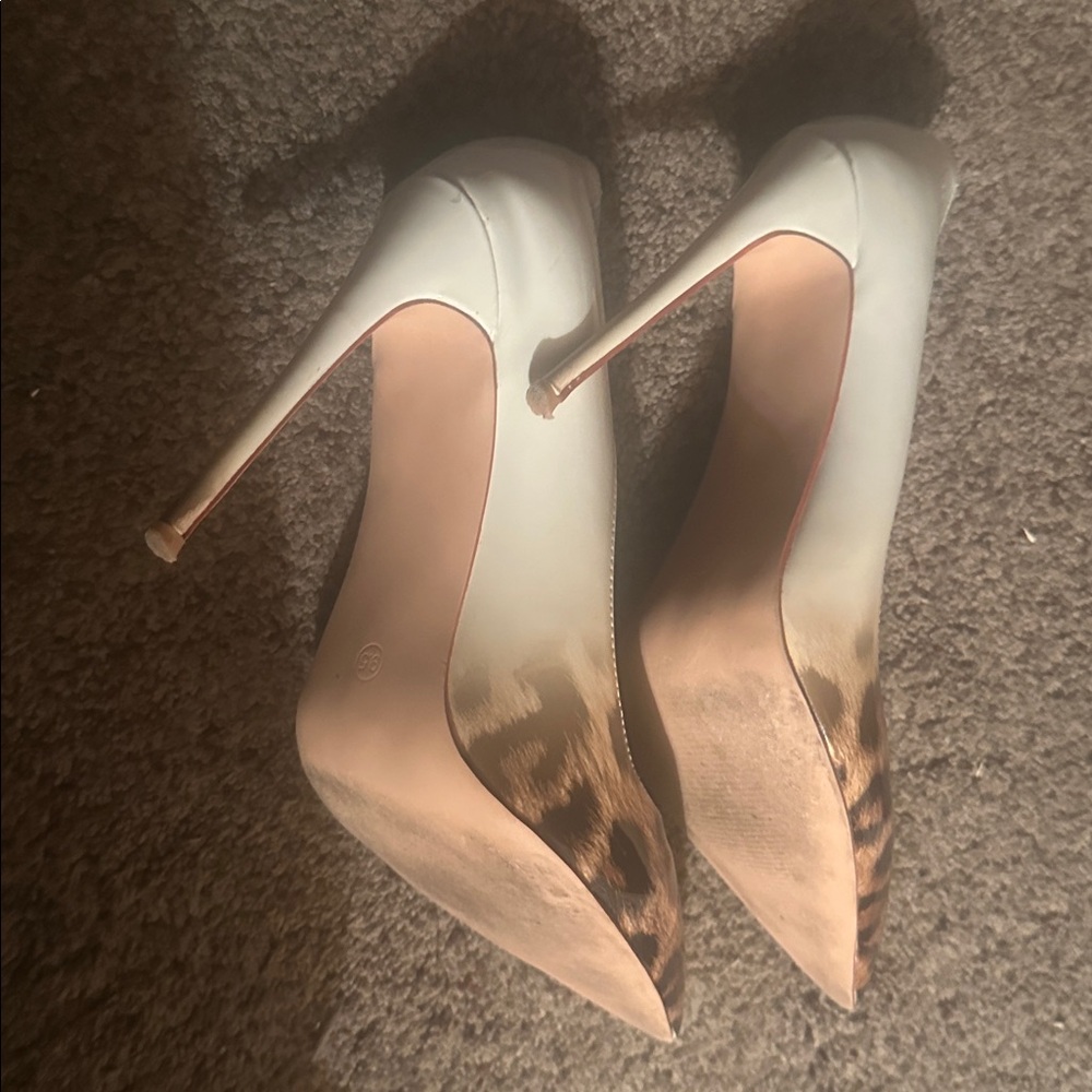 Elegant Leopard and White Heels - Picture 3 of 3